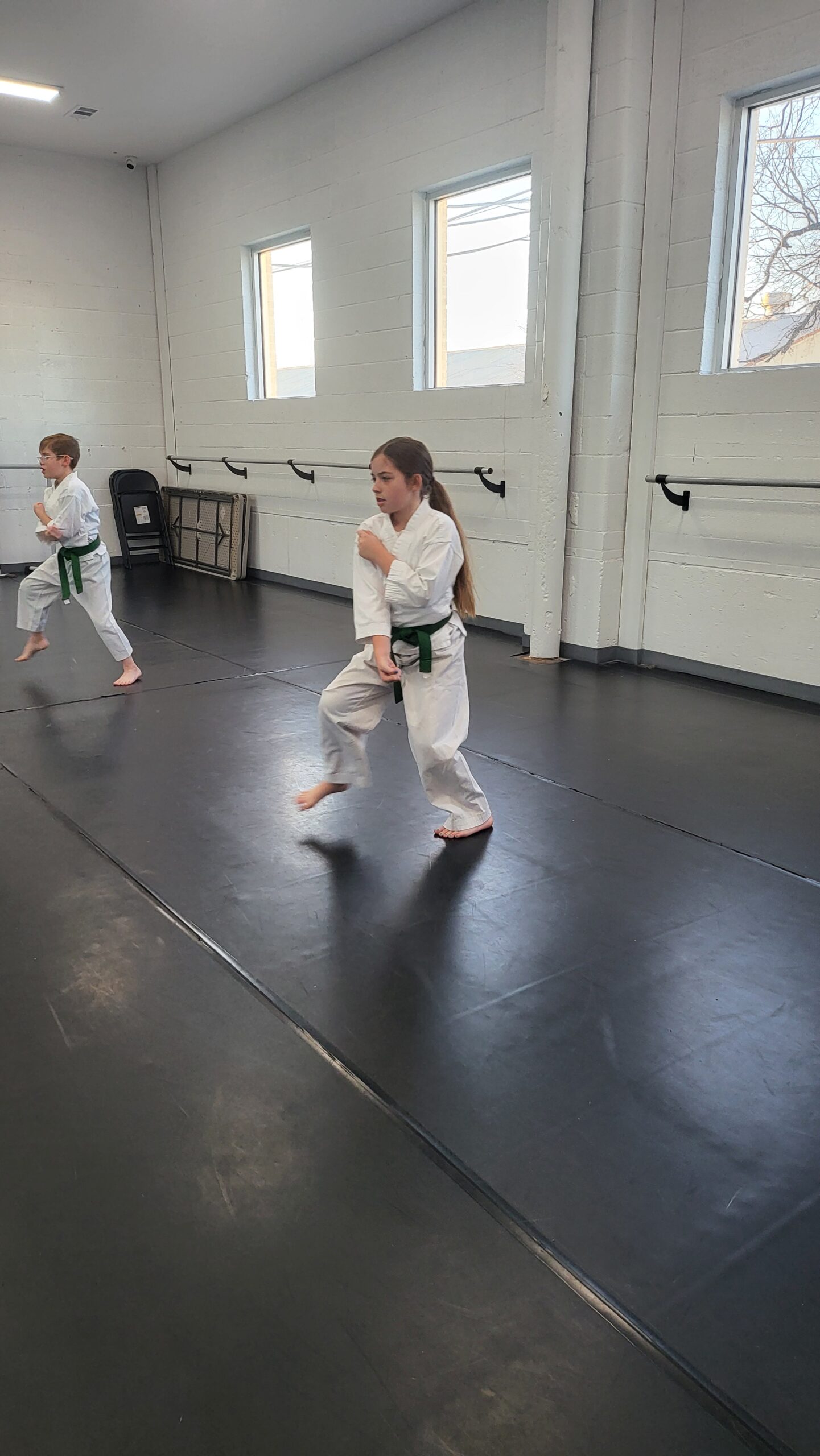 taekwon do student practicing forms